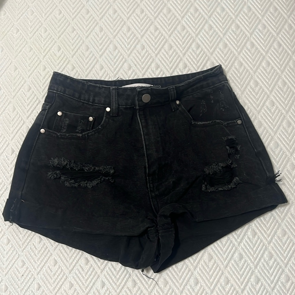 NEW Mustard Seed black ripped jean shorts